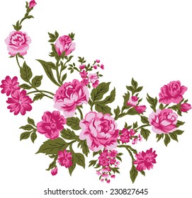 Pink bouquet.Vector background.