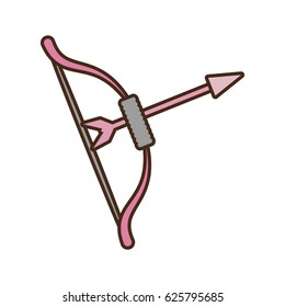 pink bow and arrow love emblem icon