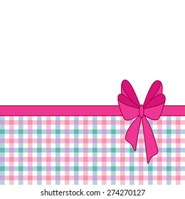 Pink bow. Banner for your text.
