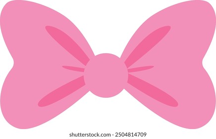 Pink bow color icon. Holiday ribbon symbol