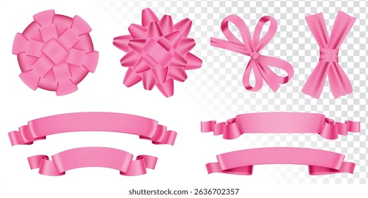 Pink bow coquette y2k aesthetic ribbon, elegant accessory, pastel tie isolated on white background. Lovely satin knot, Best choice, order now, special offer, free delivery sale banners. Pink ribbons.