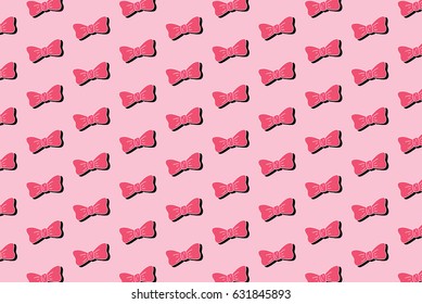 pink bow cute abstract vector pattern trending modern bright positive 