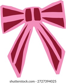 Um arco rosa com interior vermelho escuro sobre um fundo branco, simbolizando elegância e decoração.