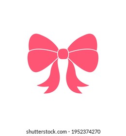 Pink bow design in various shapes Isolated on white background