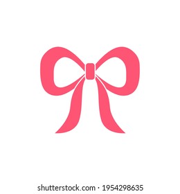 Pink bow design in various shapes Isolated on white background