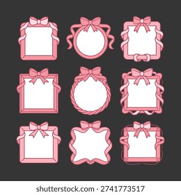 Pink Bow Frame Collection for Decoration
