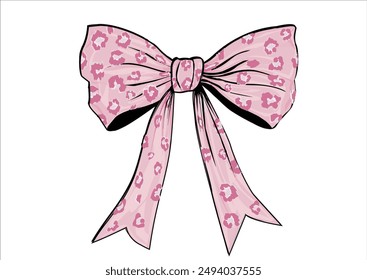 pink bow hand drawn design vector design vector