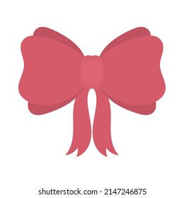 pink bow icon on white background