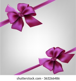 pink bow invitation. vector illustration