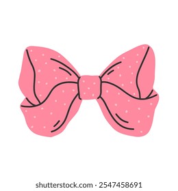 Arco rosa isolado no fundo branco. Ilustração plana do vetor de arco de clipart.