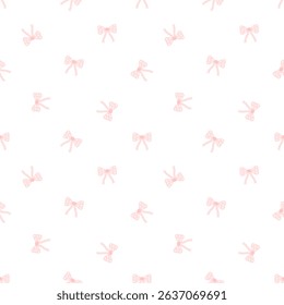 pink bow  on white background, fabric patterns,gift wrapping paper , seamless pattern 