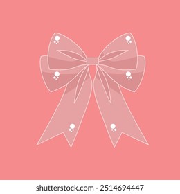 arco e fita cor-de-rosa com ilustração de vetor de fundo rosa 