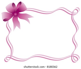 Pink Bow And Ribbon Border