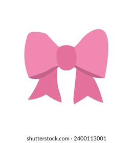 Pink bow ribbon emoji vector flat design