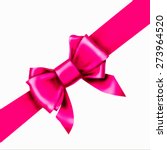 pink bow ribbon gift vector