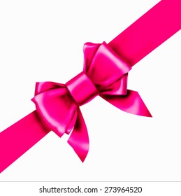 pink bow ribbon gift vector