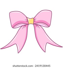 Pink Bow Ribbon Illustration for Gift