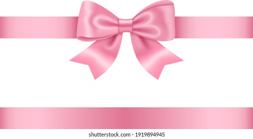 pink bow and ribbon vector