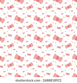 Pink bow seamless pattern for girly nursery textiles, wallpapers, and cute packaging