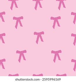 Pink Bow Seamless Pattern - Vector Background
A seamless pattern with pink decorative bows on a light pink background