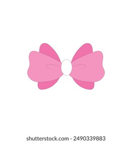 Pink bow. This fashion-themed vector illustration can use for icons, logos, stickers, patches, labels, signs, badges, certificates, or flayer decorations.