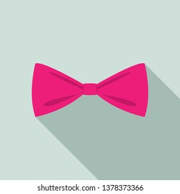 Pink bow tie icon. Flat illustration of pink bow tie vector icon for web design