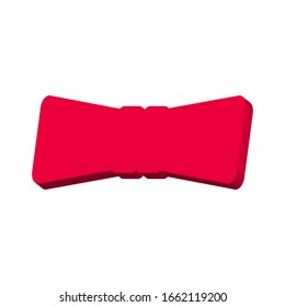 Pink bow tie on a white background 3d, vector