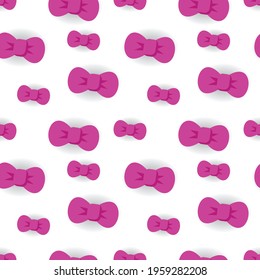 pink bow ties background, seamless pattern 