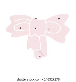 Pink bow. Vector art