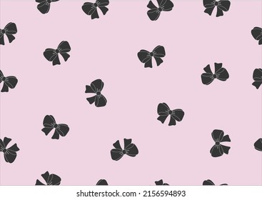 pink bow vector design and drawn