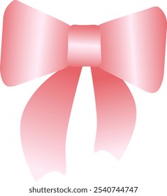Pink bow. Vector illustration. Decorative element.