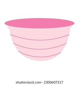 Pink bowl on white background