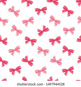 Pink Bows or pink ribbons isolate on white background.