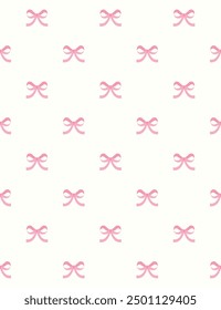 Pink bows seamless pattern design. Vintage style. Vector illustration.