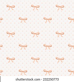 pink bows seamless vector background