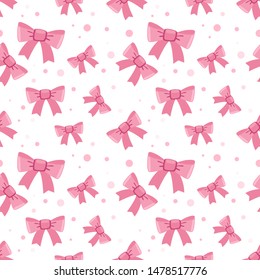 Pink Bows Seamless Vector Pattern Stock Vector (Royalty Free ...
