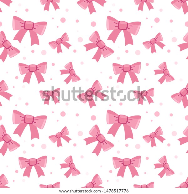 Pink Bows Seamless Vector Pattern Stock Vector (Royalty Free) 1478517776