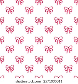 Pink bows, Valentine's Day, Scandinavian style, perfect for fabric, wrapping paper, textile, baby bedding, wallpaper, pajamas.