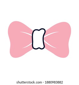 pink bowtie design, Cloth fashion style wear store shop retail fabric and made theme Vector illustration