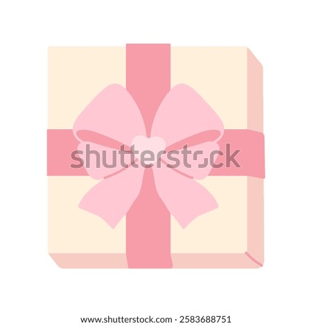A pink box with a bow on it and a heart in the middle