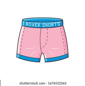 Pink boxer shorts briefs underpants isolated cartoon vector