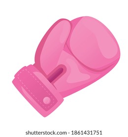 pink boxing glove feminist icon vector illustration design