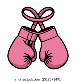 Pink boxing gloves vector illustration