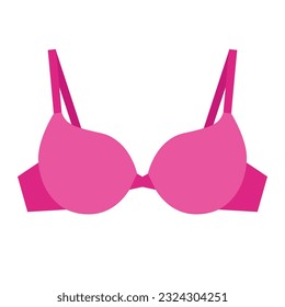 Pink bra brassiere flat vector illustration logo icon clipart
