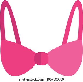 Pink bra, icon illustration, vector on white background