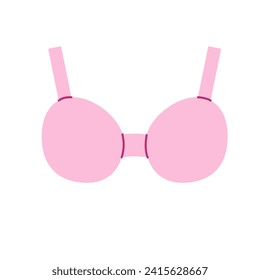 Icono de sujetador rosado. Ilustración vectorial.