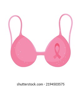 Pink Bra and ribbon, Breast Cancer Awareness