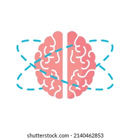 diseño de cerebro rosa sobre blanco