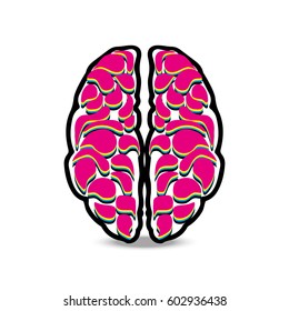 Pink brain. Illustration vector.