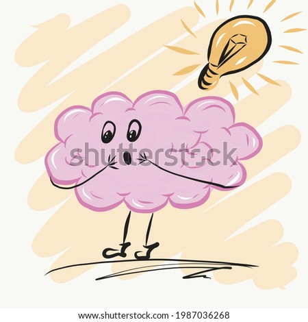 the pink brain that had an idea and the light bulb above its head lit up